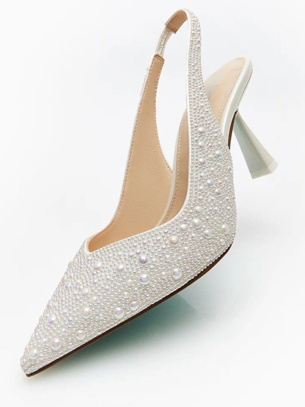 Betsey Johnson Blue by Betsey Johnson Clark Iridescent Pearl Slingback Pumps 11W - Picture 4 of 14